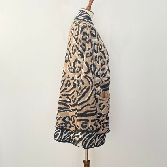 Eleven Six Luella Animal Jacquard Alpaca Blend Cardigan Sweater XS/S - Picture 3 of 7